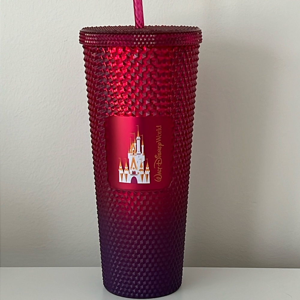 NEW Walt Disney World Geometric Starbucks Tumbler with Straw – Red